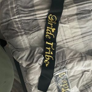 4 black and gold Bride tribe sashes